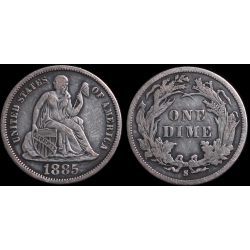 1885-S Seated Liberty Dime, XF Details