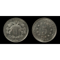 1876 Shield Nickel, Ch BU