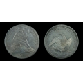 1844 Seated Liberty Dollar, Choice AU+ 