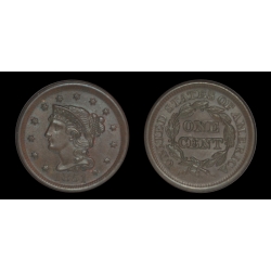 1851, Large Cent, N-18, UNC