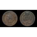 1870 Indian Cent, Doubled Die Reverse, G-VG Details