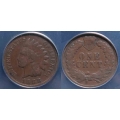 1888/7 Indian Cent, 8/7 Die 1, ANACS VG 8