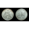 1842 Seated Liberty Dollar, AU