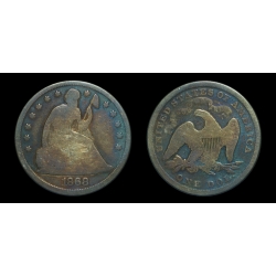 1868 Seated Liberty Dollar, G-VG Details 