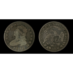 1818/5 Bust Quarter, B-1, F+ Details