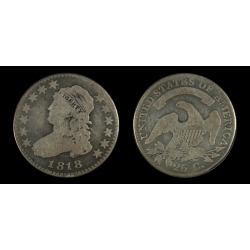 1818 Bust Quarter, B-8, VG Details