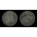 1825/3 Bust Quarter, B-2, F Details