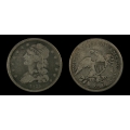 1835 Bust Quarter, B-4, VG Details