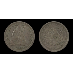 1869-S Seated Liberty Quarter, XF Details