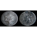1855/55 Three Cent Silver, G- Obverse, VG Reverse