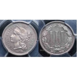 1878 Three Cent Nickel, PCGS, Proof 64