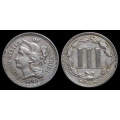 1880 Three Cent Nickel, AU+
