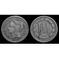 1880 Three Cent Nickel, VF 25