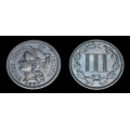 1883 Three Cent Nickel,  Nice pleasing AU