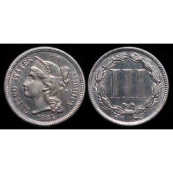 1884 Three Cent Nickel, Choice Proof
