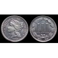 1885 Three Cent Nickel, Choice Proof +