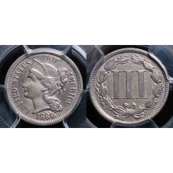 1888 Three Cent Nickel, PCGS Genuine