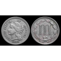 1888 Three Cent Nickel, XF