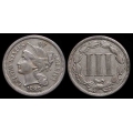 1888 Three Cent Nickel, XF+