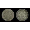 1883/2 Shield Nickel, Die #2, F