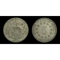 1883/2 Shield Nickel, Die #2, XF-AU