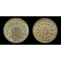 1883/2 Shield Nickel, Die #2, Original Choice BU