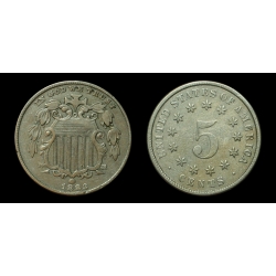 1883/2 Shield Nickel, Die #3, XF