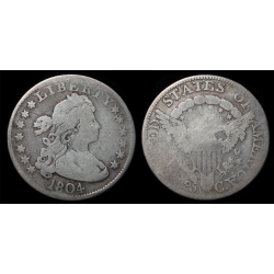 1804 Draped Bust Quarter, B-1, VG+/Details