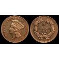$3.00 Gold, 1864 - 18/18, AU