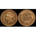 $3.00 Gold, 1872, AU