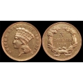 $3.00 Gold, 1888, AU+ Details