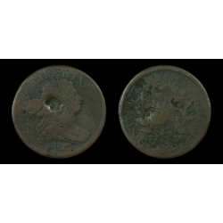 1808/7 Half Cent, C-2 , VG Details