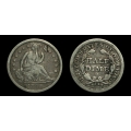 1840-O Seated Liberty Half Dime, No Drapery, Transitional Reverse, F-VF Details