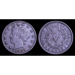 1897 Liberty Nickel, Nice XF