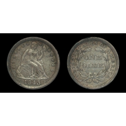 1843/3 Seated Liberty Dime, AU Details