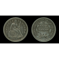 1850-O Seated Liberty Dime, Micro-O, XF+