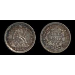1851-O Seated Liberty Dime, XF-AU