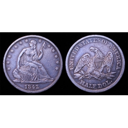 1842 Seated Liberty Half, Large Date, Shattered Die Reverse, XF+ Details