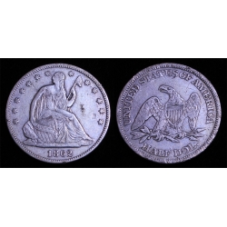 1862 Seated Liberty Half, VF+ Details