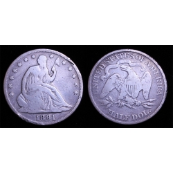 1891 Seated Liberty Half, VG Details
