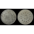 1881 Shield Nickel, AU+ Details