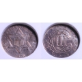 1870 Three Cent Silver, ANACS AU Details, Damaged/Bent