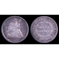 1837 No Stars Seated Liberty Half Dime, Small Date, XF Details
