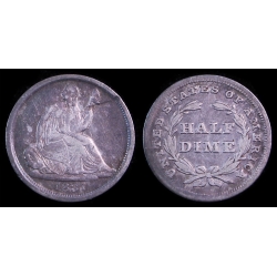 1837 No Stars Seated Liberty Half Dime, Small Date, XF Details