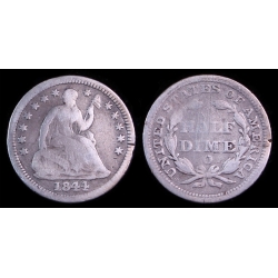 1844-O Seated Liberty Half Dime, Large O, Fine Details