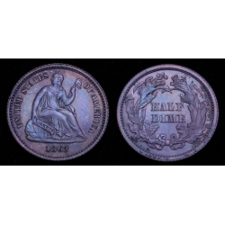 1863 Seated Liberty Half Dime, 1/1, UNC Details