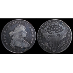 1801 Draped Bust Dollar, BB-214, B-4, F/VF Details