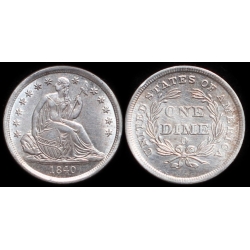 1840-O Seated Liberty Dime, No Drapery, Large O, AU+ Details