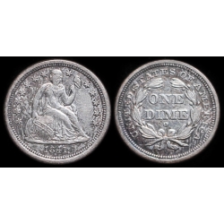 1841-O Seated Liberty Dime, Small "O", AU