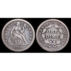 1860-S Seated Liberty Dime, Decent XF